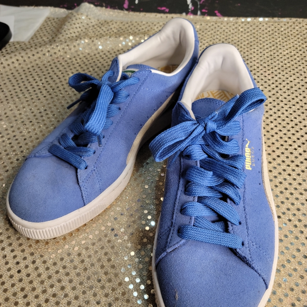 Blue puma sneakers